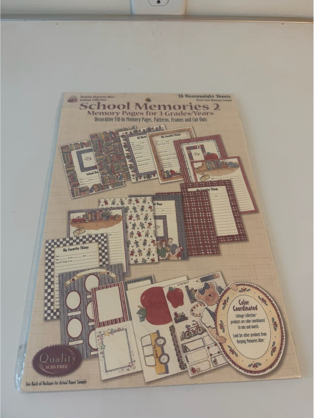 NOS Vintage School Memories Paper Kit Cottage Collection Keeping Memories Alive